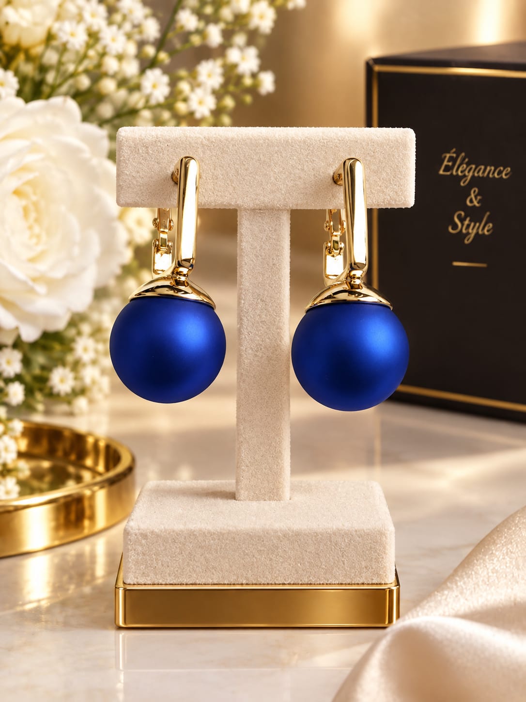 BOUCLES D’OREILLES BLEUES TRÈS CHICS