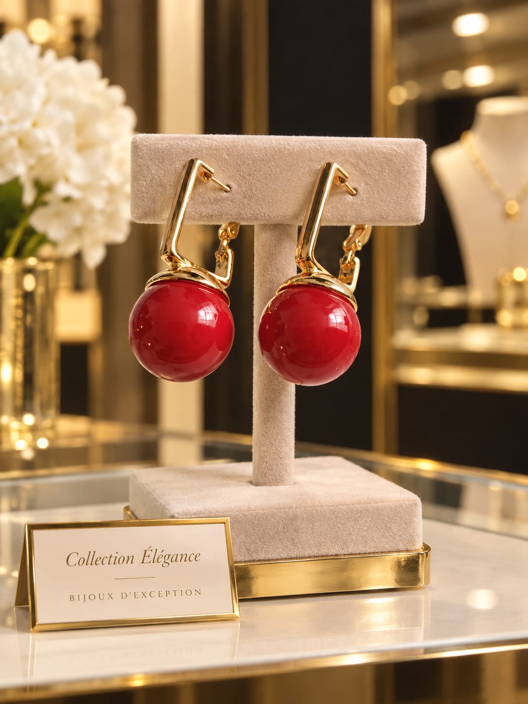BOUCLES D’OREILLES ROUGES TRÈS CHICS