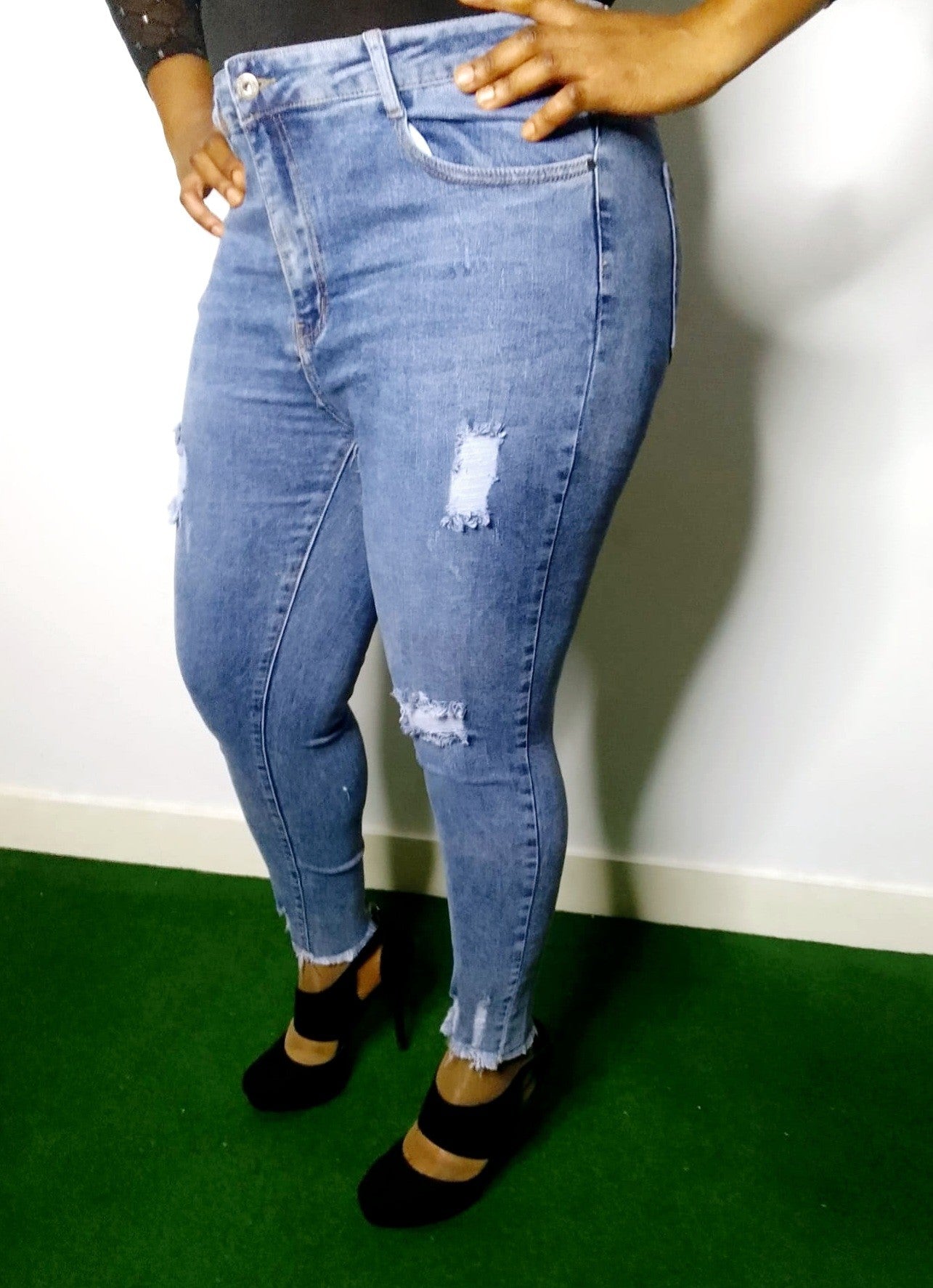 Pantalon Jean Stretch Avec Motifs , Petit Pieds