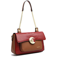 Élégant et raffiné, ce sac Jacques Esterel incarne le luxe intemporel avec sa finition rouge bordeaux croco. La texture embossée effet crocodile confère une allure sophistiquée et distinctive, tandis que la chaînette dorée ajoute une touche de modernité chic. Conçu pour la polyvalence, ce sac compact s'adapte aussi bien aux tenues de jour qu'aux sorties en soirée, offrant un équilibre parfait entre style et praticité. Son design raffiné en fait un accessoire de prédilection pour les femmes en quête d'élégan