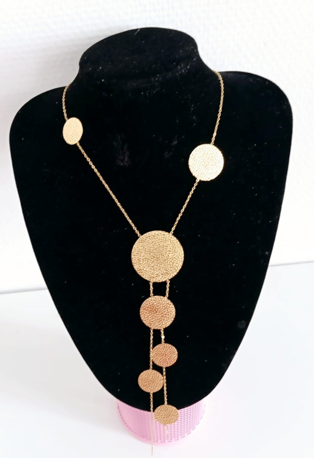 Collier Sautoir avec des Rondelles en Acier Inoxydable