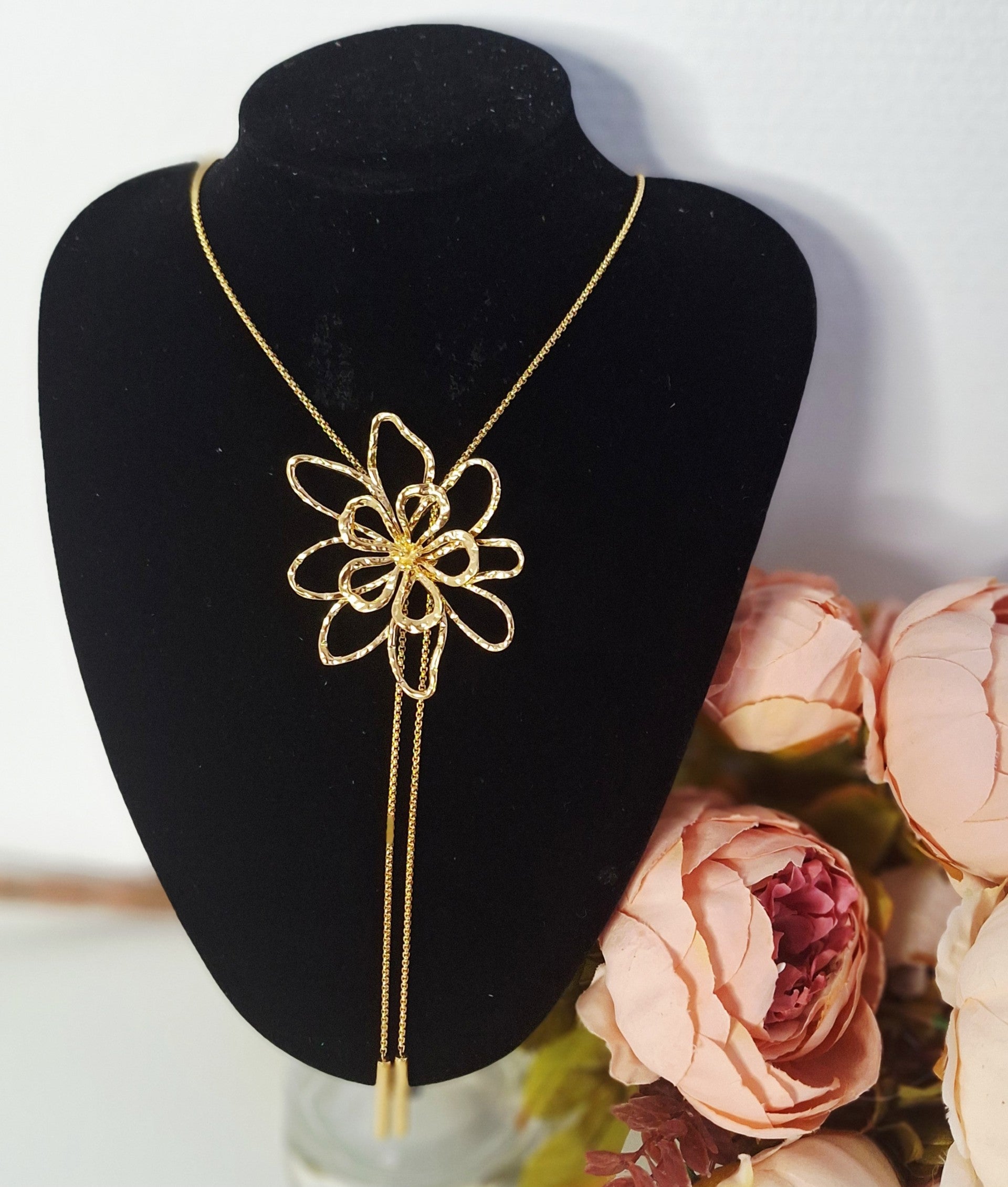 Sautoir en Acier inoxydable en Forme de Fleur