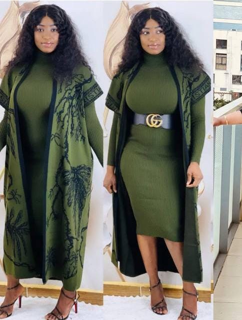 Robe Pull Vert, Deux Pièces veste /robe ? Taille Unique