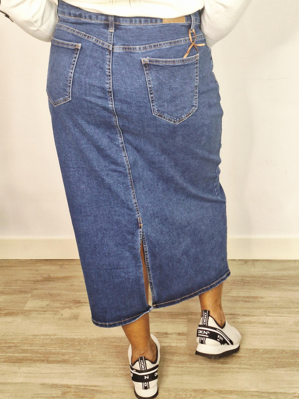 Jupe Jean Bleu Avec Fente A L'arrière