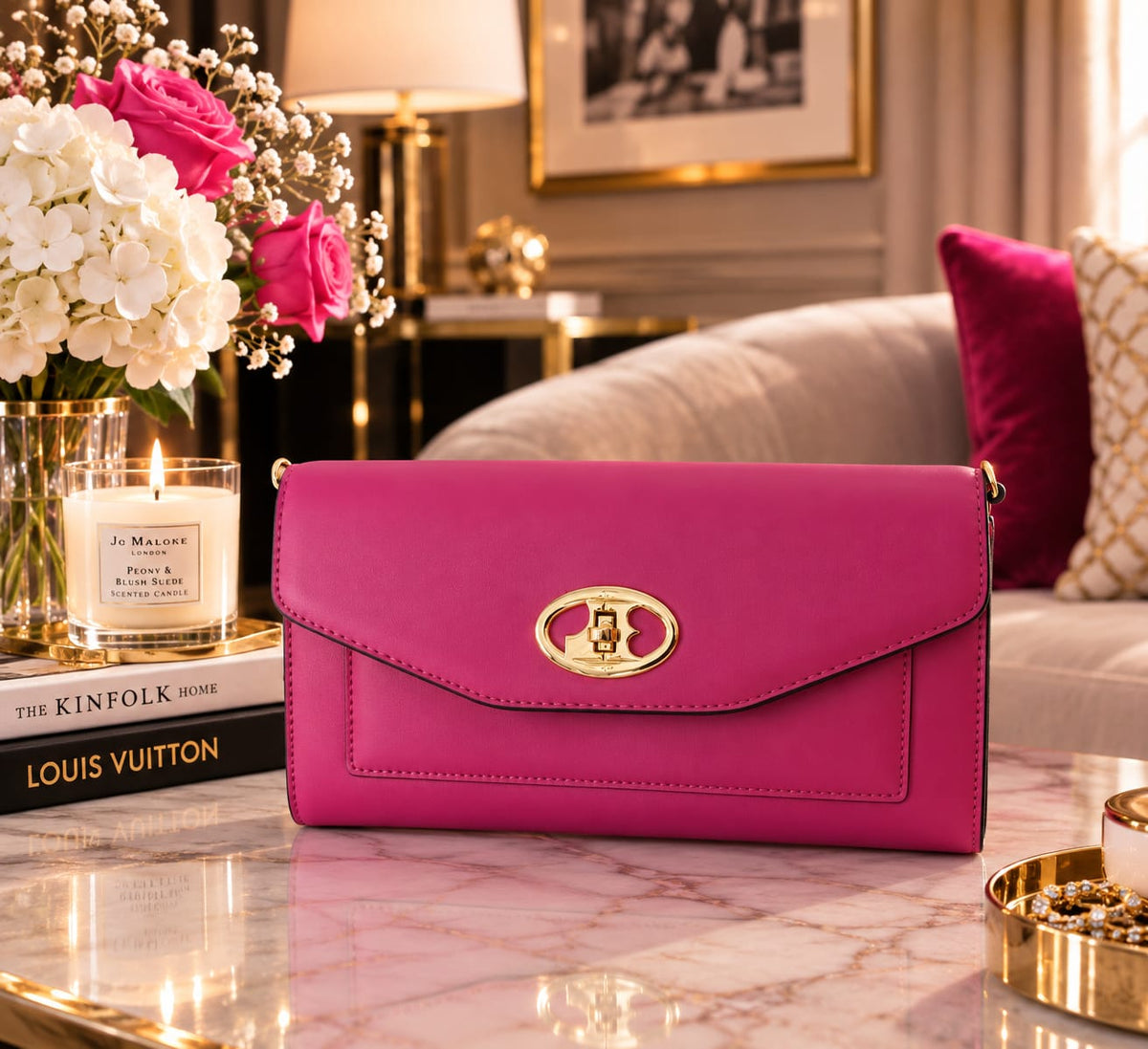 POCHETTE JACQUES ESTEREL FUSHIA
