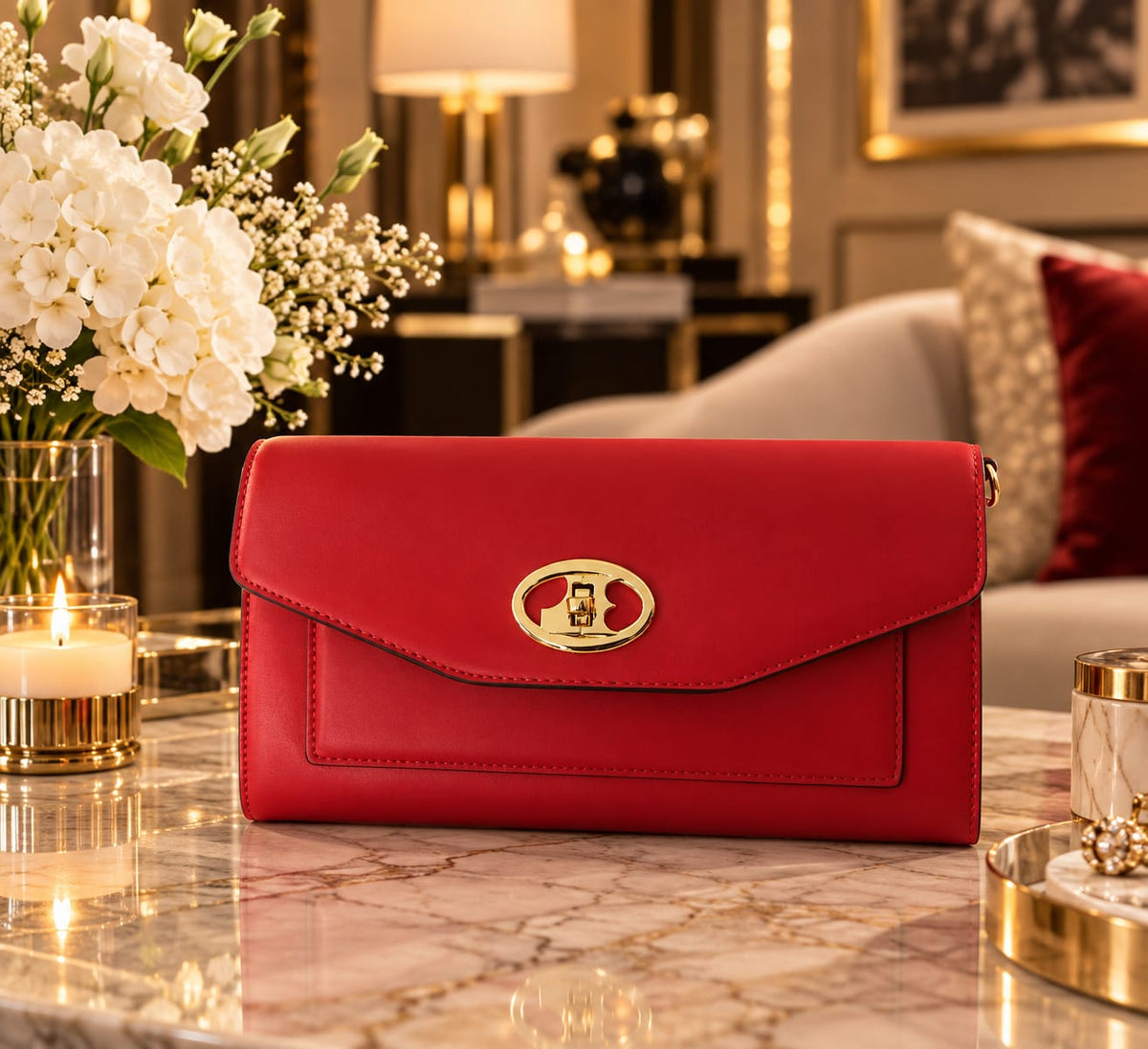 POHETTE JACQUES ESTEREL ROUGE