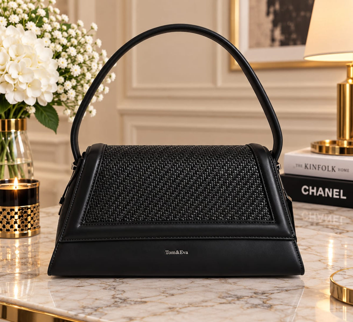 SAC TOM & EVA NOIR ORN2 DE TISSAGE