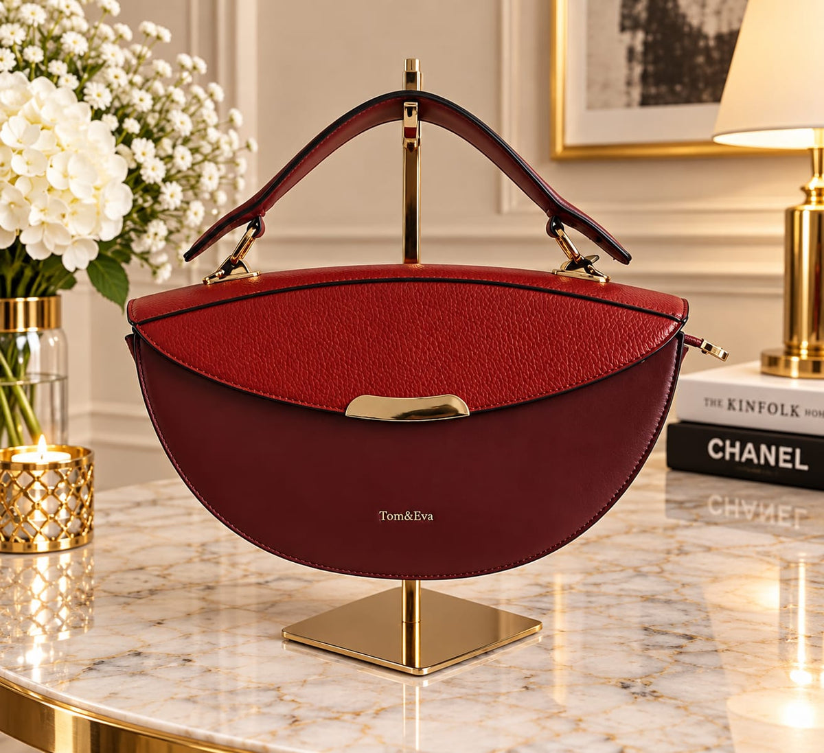 Sac Tom & Eva Deux Tons Rouge Bordeaux /Rouge