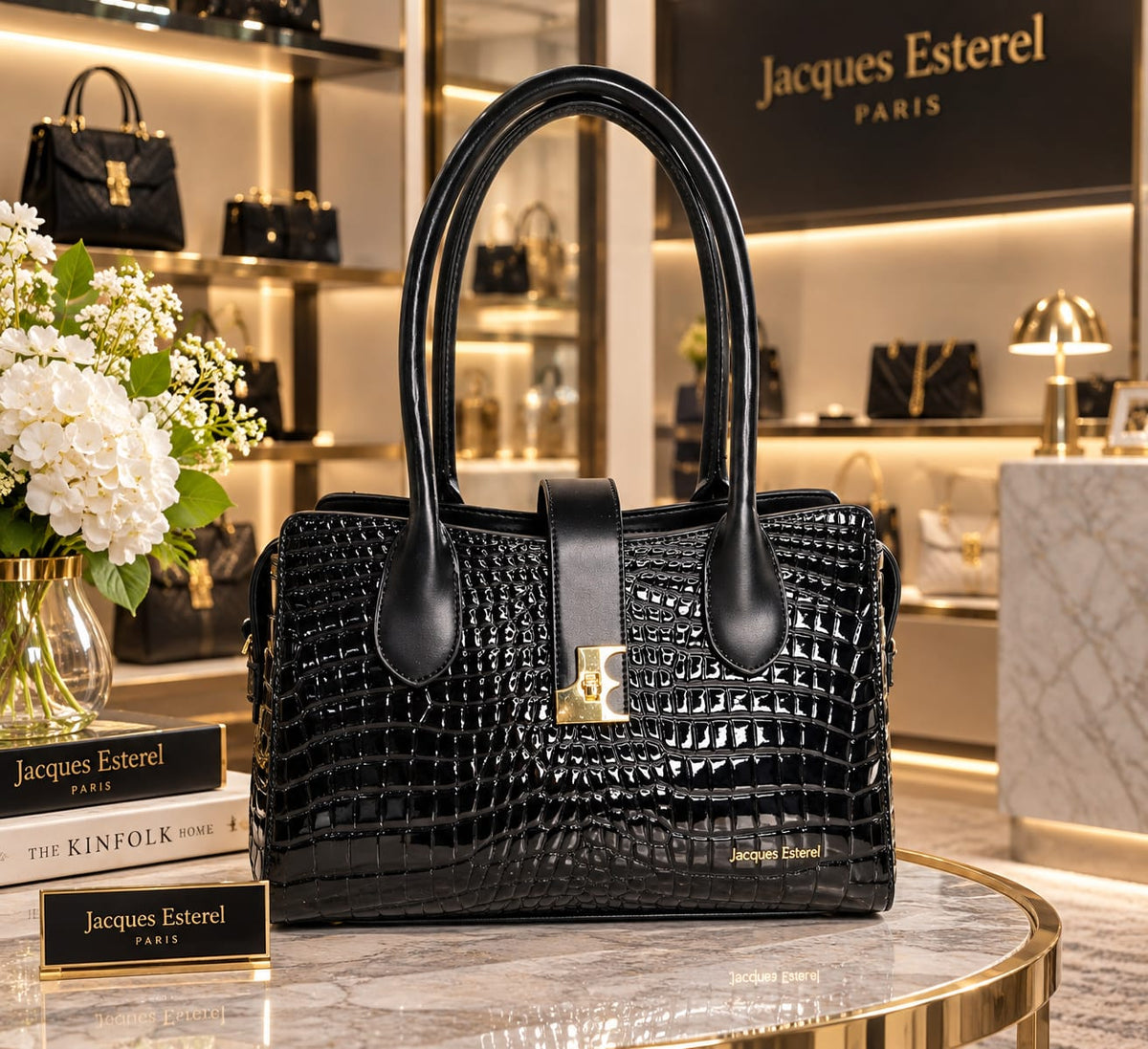 Sac Jacques Esterel, Noir Croco