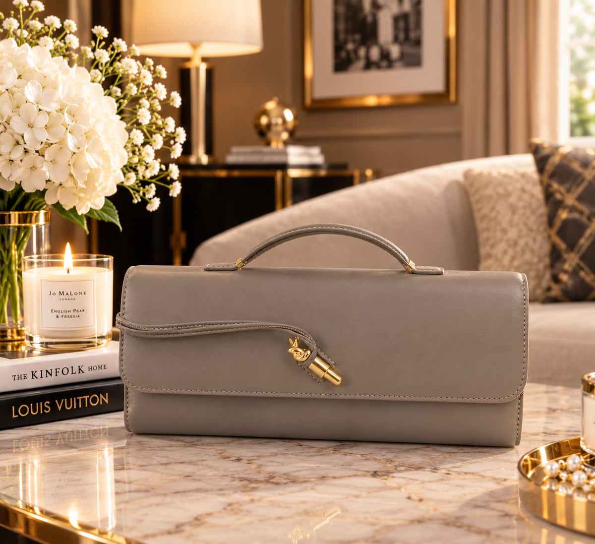 SAC  DE SOIREE TENDANCE GRIS