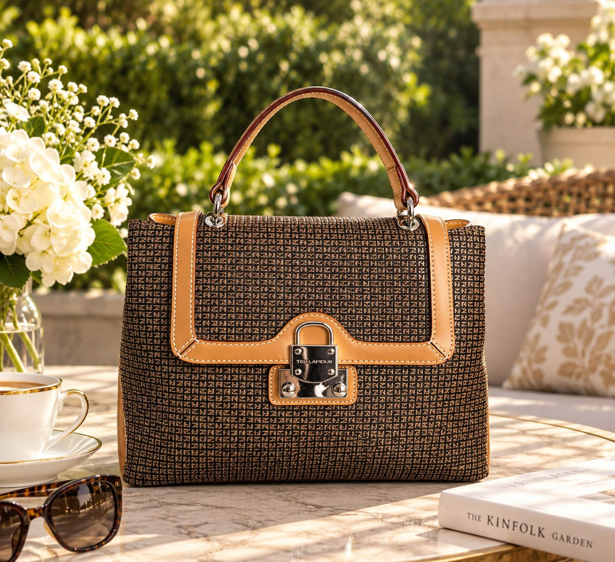 SAC TED LAPIDUS CARRE BLANC/CAMEL