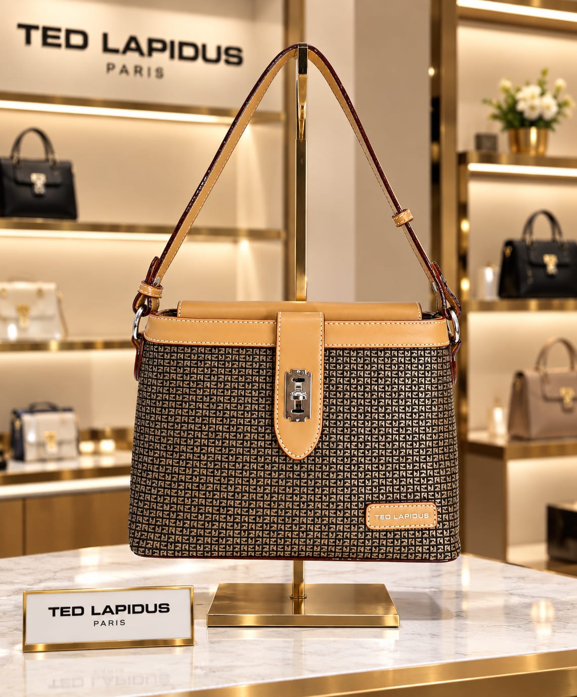 SAC TED LAPIDUS CARRE BRUN /CAMEL